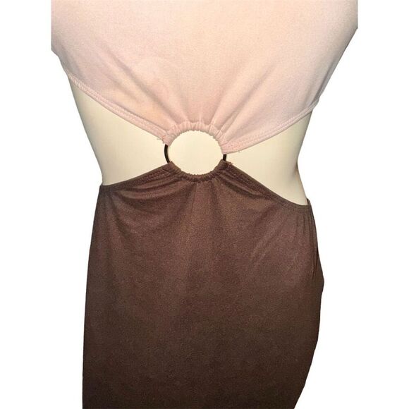 Hello Baby cut out block color Maxi Dress - Brown/combo size M - Picture 14 of 14
